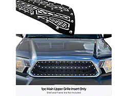 Laser Cut Rivet Mesh Upper Replacement Grille; Black (12-15 Tacoma)