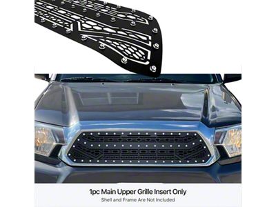 Laser Cut Rivet Mesh Upper Replacement Grille; Black (12-15 Tacoma)