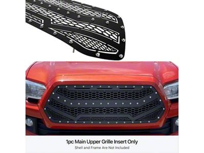 Laser Cut Upper Replacement Grille; Black (16-17 Tacoma w/o Front Sensor)