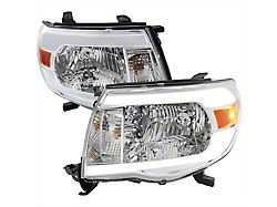 LED Bar Factory Style Headlights; Chrome Housing; Clear Lens (05-11 Tacoma)