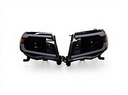 LED Bar Projector Headlights; Matte Black Housing; Clear Lens (05-11 Tacoma)