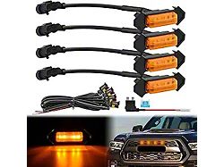 LED Front Grille Marker Lights; Amber with Amber Lens (16-23 Tacoma TRD Pro)