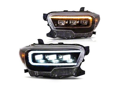 LED Projector Headlights; Black Housing; Clear Lens (16-23 Tacoma)