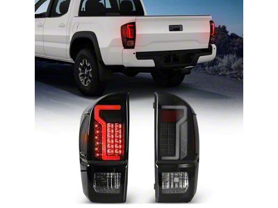 LED Tail Lights; Black Housing; Smoked Lens (16-23 Tacoma)