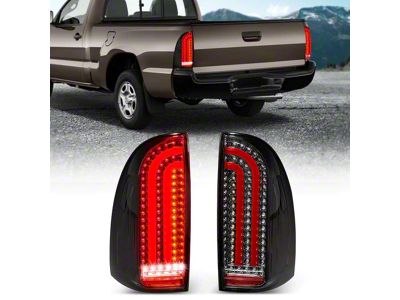 LED Tail Lights; Black Housing; Smoked Lens (05-15 Tacoma)
