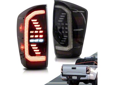 LED Tail Lights; Black Housing; Smoked Lens (16-23 Tacoma)