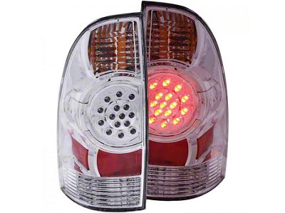 LED Tail Lights; Chrome Housing; Clear Lens (05-15 Tacoma)