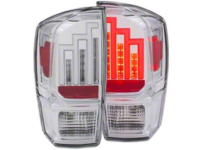 LED Tail Lights; Chrome Housing; Clear Lens (16-23 Tacoma)