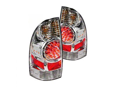LED Tail Lights; Chrome Housing; Clear Lens (05-15 Tacoma)