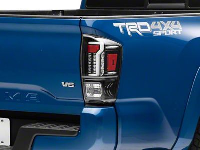 LED Tail Lights; Gloss Black Housing; Clear Lens (16-23 Tacoma)