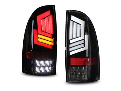 LED Tail Lights; Glossy Black Housing; Clear Lens (05-15 Tacoma)