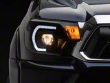 Light Bar DRL Projector Headlights; Black Housing; Smoked Lens (12-15 Tacoma)