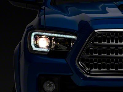 Light Bar DRL Projector Headlights; Chrome Housing; Smoked Lens (16-19 Tacoma TRD)