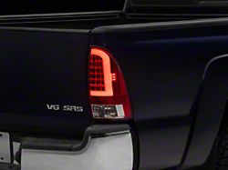 Light Bar LED Tail Lights; Chrome Housing; Red/Clear Lens (05-15 Tacoma w/ Factory Halogen Tail Lights)