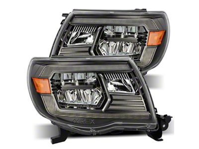 AlphaRex LUXX-Series LED Crystal Headlights; Alpha Black Housing; Clear Lens (05-11 Tacoma w/ Factory DRL)