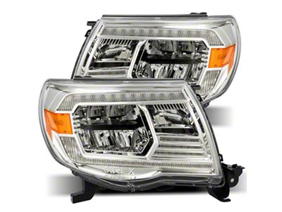 AlphaRex LUXX-Series LED Crystal Headlights; Chrome Housing; Clear Lens (05-11 Tacoma w/ Factory DRL)