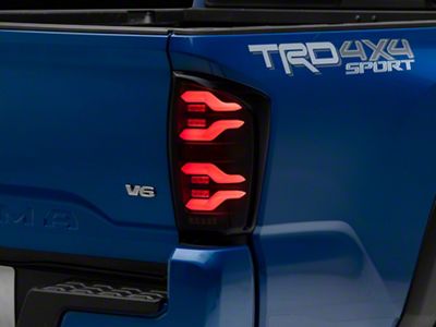 AlphaRex LUXX-Series LED Tail Lights; Black Housing; Smoked Lens (16-23 Tacoma)