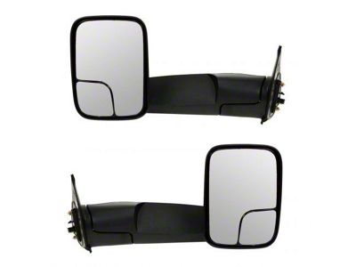 Manual Flip-Up Towing Mirrors; Textured Black (05-15 Tacoma)