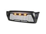 Mesh Upper Replacement Grille with Amber LED Lights; Matte Black (05-11 Tacoma)