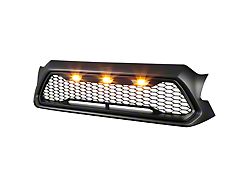 Mesh Upper Replacement Grille with Amber LED Lights; Matte Black (12-15 Tacoma)