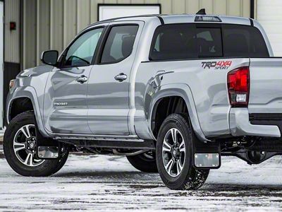 Mud Flaps with Stainless Steel Plate; Front and Rear (16-23 Tacoma)