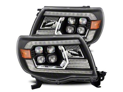AlphaRex NOVA-Series LED Projector Headlights; Alpha Black Housing; Clear Lens (05-11 Tacoma w/ Factory DRL)