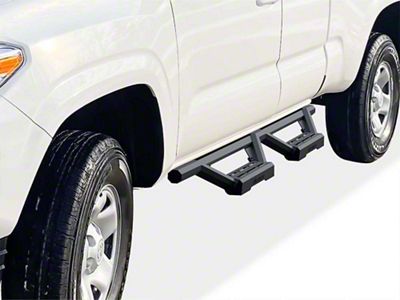Octagon Tube Drop Style Nerf Side Step Bars; Black (05-23 Tacoma Access Cab)