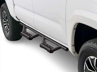 Octagon Tube Drop Style Nerf Side Step Bars; Black (05-23 Tacoma Double Cab)