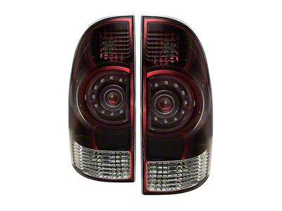 OE Style LED Tail Lights; Chrome Housing; Red Smoked Lens (09-15 Tacoma)