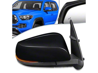 OE Style Powered Heated Side Mirror with Turn Signal and Blind Spot Function; Black; Passenger Side (16-19 Tacoma)