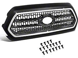 OE Style Upper Replacement Grille; Black/Chrome (16-17 Tacoma TRD Sport, TRD Offroad)