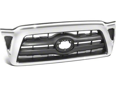 OE Style Upper Replacement Grille; Chrome/Matte Black (05-11 Tacoma)