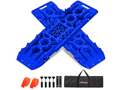 Off-Road Recovery Traction Board Kit with Jack Lift Base; Blue
