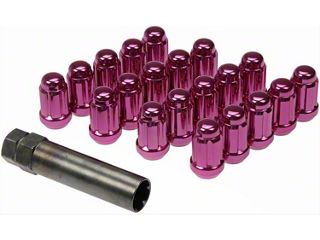 Z Racing Pink Spline Lug Nuts – 35mm Length – 12x1.5 Thread – 20-Pack – Closed Ended