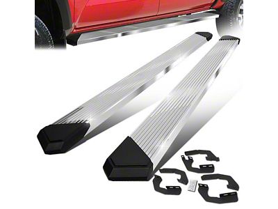 Pleated Running Boards; Stainless Steel (05-23 Tacoma Double Cab)