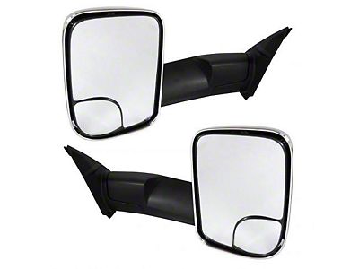 Chrome Top Half Towing Mirror Cover W/ Turn Signal Hole For 2009-2018 Dodge Ram Trucks