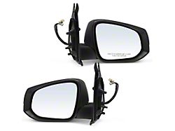 Powered Heated Manual Folding Mirrors with Turn Signal; Smooth Black (16-23 Tacoma)