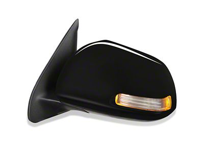 Powered Heated Mirror with Turn Signal; Driver Side; Paintable Black (12-15 Tacoma)
