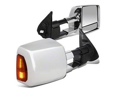 Powered Heated Towing Mirrors with Amber Turn Signals; Chrome (05-15 Tacoma)