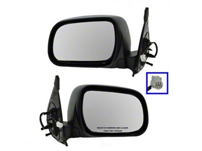 Powered Mirrors; Matte Black (05-11 Tacoma)