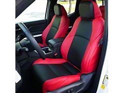 Premium Artificial Leather Front and Rear Seat Covers; Red with Black Accent Insert (24-26 Tacoma)