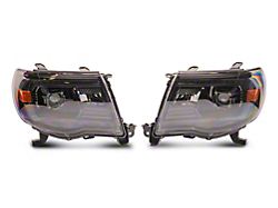 PRO-Series Projector Headlights; Alpha Black Housing; Clear Lens (05-11 Tacoma w/ Factory DRL)