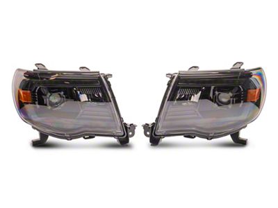PRO-Series Projector Headlights; Alpha Black Housing; Clear Lens (05-11 Tacoma w/ Factory DRL)