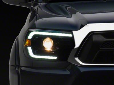 PRO-Series Projector Headlights; Alpha Black Housing; Clear Lens (12-15 Tacoma)