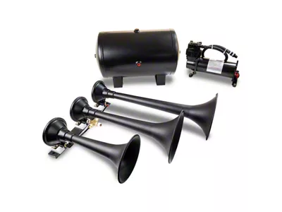 ProBlaster Triple Train Horn System; Black (Universal; Some Adaptation May Be Required)