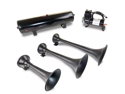 ProBlaster Ultimate Triple Air Horn System; Black (Universal; Some Adaptation May Be Required)