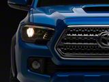 Projector Headlights with Amber Corners; Black Housing; Clear Lens (16-23 Tacoma w/ Factory Halogen DRL)