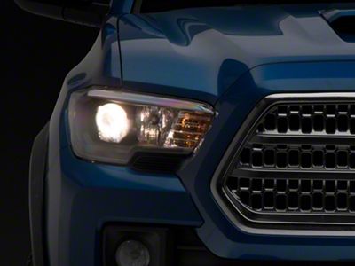 Projector Headlights; Black Housing; Clear Lens (16-23 Tacoma w/ Factory Halogen DRL)