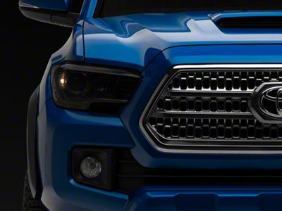 Projector Headlights with Clear Corners; Chrome Housing; Smoked Lens (16-23 Tacoma w/ Factory Halogen DRL)