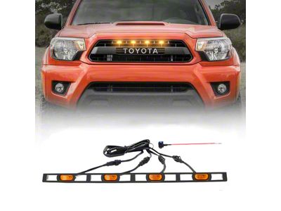 Raptor Style Grille Lights; Amber (12-15 Tacoma TRD Pro)